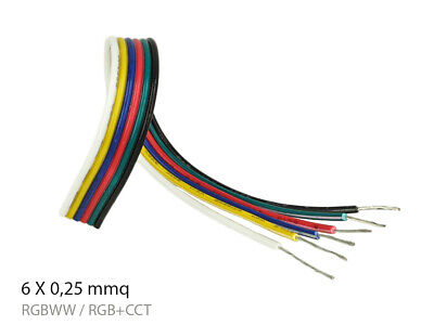 Cavo Filo Elettrico Esa Polare 6 X 0,25 mmq Per Striscia Led RGBWW RGB+CCT 1