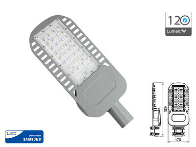 Lampione Stradale Led 50W 4000K 120lm/W Street Lamp Per Strada Giardino Villa
