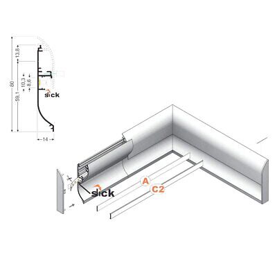 Kit Terminali Tapi di Chiusura In Plastica Bianco Per Profilato Alluminio