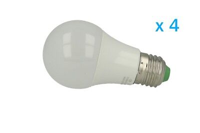 4 PZ Lampade Led E27 Bulbo 5W=50W Bianco Caldo Diametro 55mm Altezza 102mm