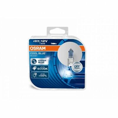 COPPIA Lampada Lampadina Luce OSRAM COOL BLUE BOOST H1 (P14.5s) 12V 80W +50%