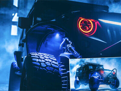 Kit RGB Rock Light Bluetooth APP Sensore Musica 8 Led 12 24V sottoscocca tuning