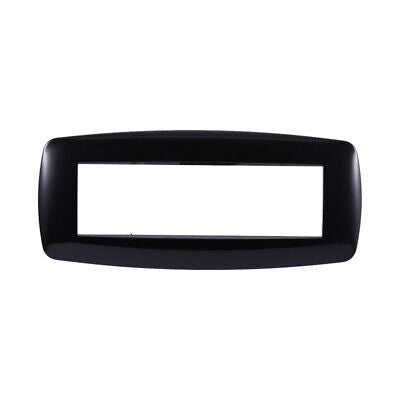 ETTROIT Placca Slim Serie Space 7P Colore Nero Compatibile Con Bticino Living