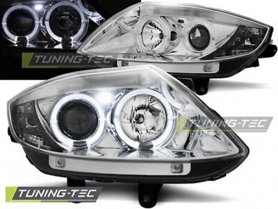 Coppia Fari Fanali Anteriori Tuning Z4 E85 E86 02-08 ANGEL EYES Cromato