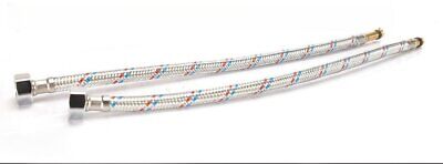 Coppia Tubi Flessibili Per Miscelatore Rubinetto Lungo 50cm Connettori F 1/2''