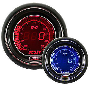 Manometro Strumento PROSPORT 52mm Pressione Turbo -1+3 BAR Rosso/Blu DIGITALE