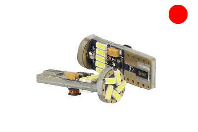 Lampadina Led Canbus T10 W5W 15 Smd 4014 Rosso No Errore Check Luci 12V Senza