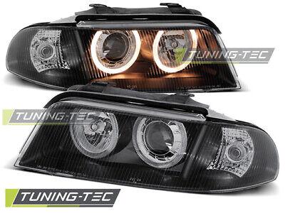 HEADLIGHTS ANGEL EYES BLACK fits A4 01.99-09.00