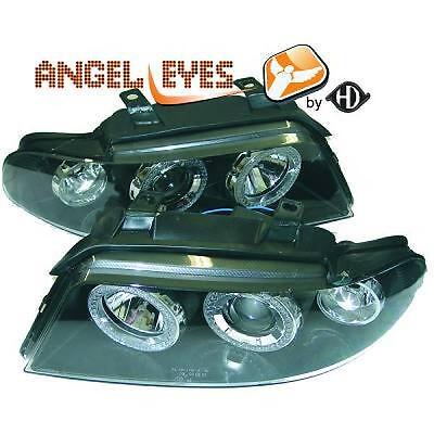 Coppia fari fanali anteriori TUNING A4 99-01 nero reg manuale con anelli AN