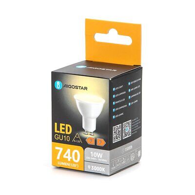 Lampada Faretto Led GU10 10W 740LM 3000K 50X55mm Angolo 120&deg;