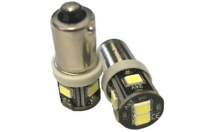Coppia 24V Lampada Led BA9S T4W Bianco Freddo 6 Smd 2835 360 Gradi No Polarita
