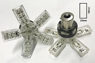 Coppia 2 Lampade Led BA15S 1156 P21W Con 15 Smd 5050 Colore Giallo Arancione