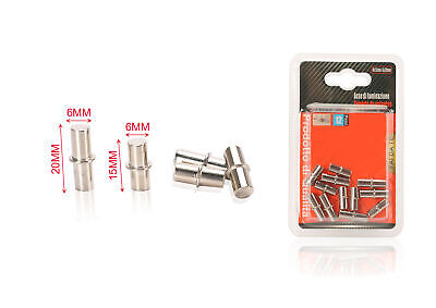 12pcs Supporti per Mensole e Ripiani in Acciaio &Oslash;6mm x 15mm 20mm