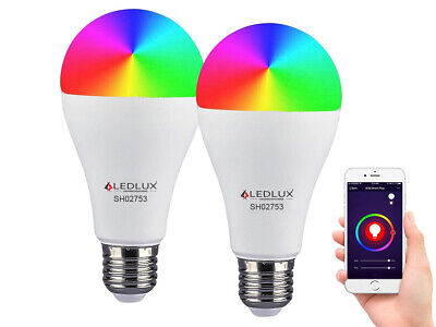 2 Pezzi Lampade Led E27 Wifi A65 15W 1500lm RGB + CCT APP Tuya Compatible