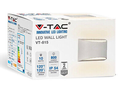 Applique Lampada Led Da Parete 10W Carcassa Nera 4000K IP54 Doppio Fascio Lumin