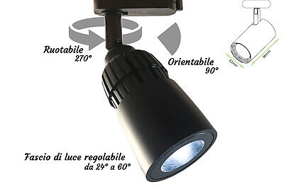 Faro Lampada Led A Binario 10W Bianco Neutro Angolo Luce Regolabile Da 24 a 60