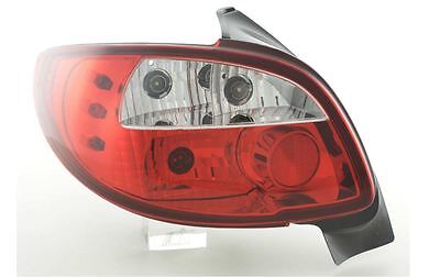 Coppia fari fanali posteriori TUNING 206 98-05 3/5 porte ROSSO/BIANCO