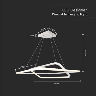 Lampadario LED a Sospensione 48W 5150lm Doppio Quadrato Incrociate Bianco 4000K