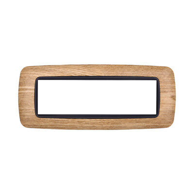 ETTROIT Placca Plastica Bombata Serie Space 7P Colore Legno Scuro Compatibile