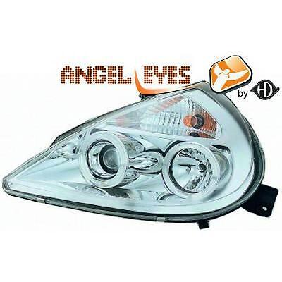 Coppia fari fanali anteriori TUNING KA 96-08 chrome con anelli ANGEL EYES d