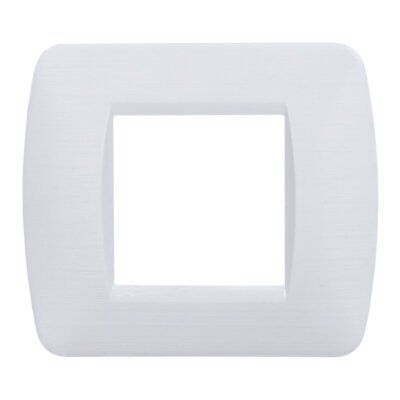 ETTROIT Placca Plastica Serie Space 2P Colore Bianco Satinato Compatibile Con