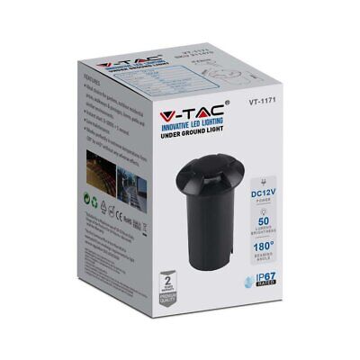 Faretto LED Segnapasso a Cilindro da Interramento 1W con 4 Fasci Luminosi 12V
