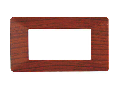ETTROIT Placca Plastica Serie Starlight 4P Colore Radica Compatibile Con Vimar