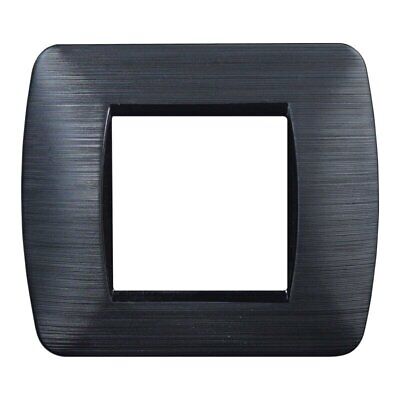 ETTROIT Placca Plastica Serie Space 2P Colore Nero Satinato Compatibile Con