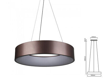 Lampada Led A Sospensione Moderno Circolare Colore Caffe Marrone Diametro 450mm
