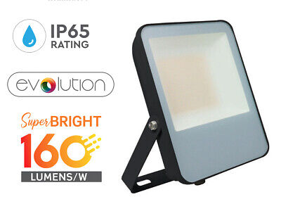 Faro Led Flood 160lm/W 50W 8000lm Freddo 6400K Carcassa Nera IP65 Super Luminos