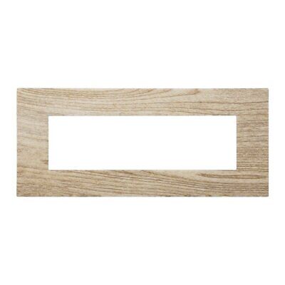 ETTROIT Placca Plastica Serie Venus 7P Colore Legno Scuro Compatibile Con Vimar