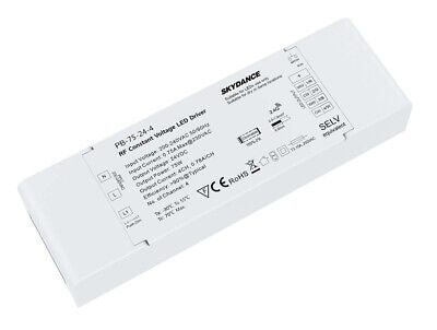 Alimentatore Dimmerabile CV 24V 75W 4 Canali Con Pulsante N.O. e Telecomando RF