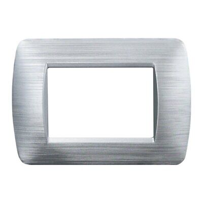 ETTROIT Placca Plastica Serie Space 3P Colore Silver Satinato Compatibile Con