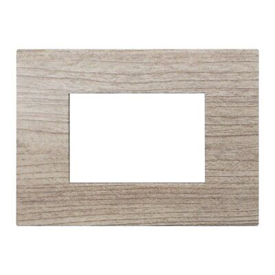 ETTROIT Placca Plastica Serie Venus 3P Colore Legno Chiaro Compatibile Con