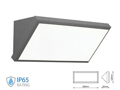 Applique Lampada Led Da Parete Angolare 12W Colore Grigio 3000K IP65 Luce Indir