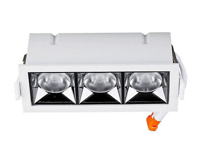 Faretto Led Da Incasso Rettangolare 3X4W Freddo 5700K UGR<19 Riflettore 38&d