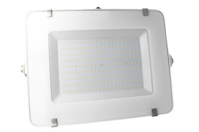 Faro Led Flood Light 200W IP65 Bianco Freddo Super Slim 56mm Carcassa Bianca