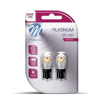Blister M-TECH Platinum LB835W-02B -T10 W5W, 12-24V 5x2835SMD 1W Lumileds LEDS,