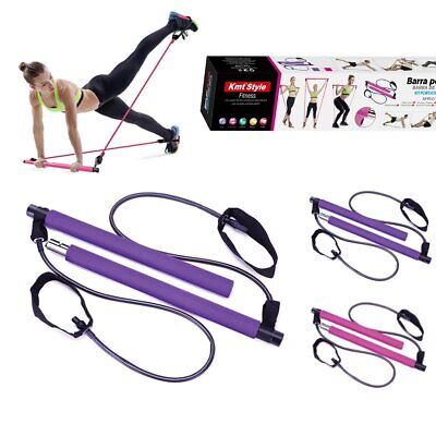 Barra da Pilates Portatile con Fascia di Resistenza e Anelli Multiuso Colore