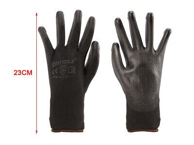 12 Paia Guanti da Lavoro Nero Taglia S 7 Con Rivestimento in Lattice <ul>