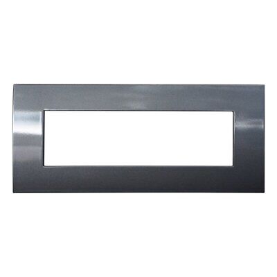 ETTROIT Placca Plastica Serie Venus 7P Colore Acciaio Scuro Compatibile Con