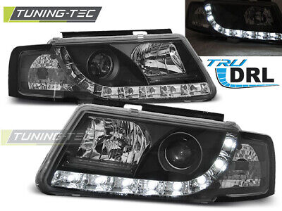 HEADLIGHTS TRUE DRL BLACK fits PASSAT B5 3B 11.96-08.00