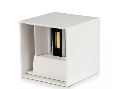 Applique Led Quadrata Da Parete 12W 4000K Carcassa Bianca IP54 Doppio