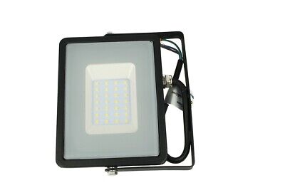 Faro Led Flood Light 30W IP65 Bianco Naturale Super Slim Carcassa Nera Smd Sams