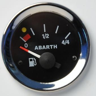 Manometro Strumento 52mm ROAD ITALIA Livello Carburante Benzina NERO bordo cromo