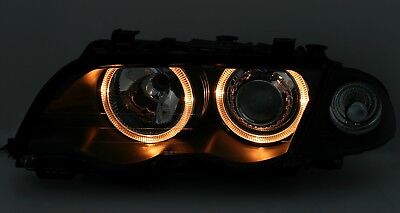 Coppia Fari Fanali Tuning E46 BERLINA Angel Eyes serie 3 NERI 5/1998-8/2001