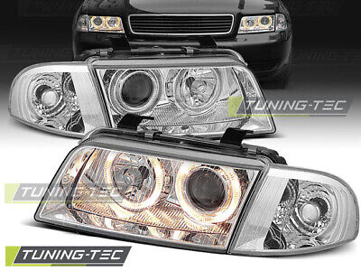 HEADLIGHTS ANGEL EYES CHROME fits A4 11.94-12.98
