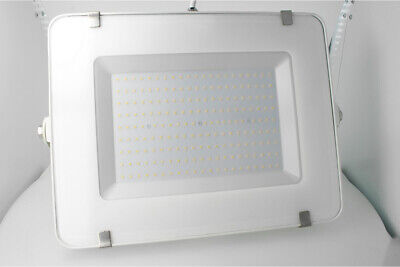 Faro Led Flood Light 200W IP65 Bianco Freddo Super Slim 56mm Carcassa Bianca