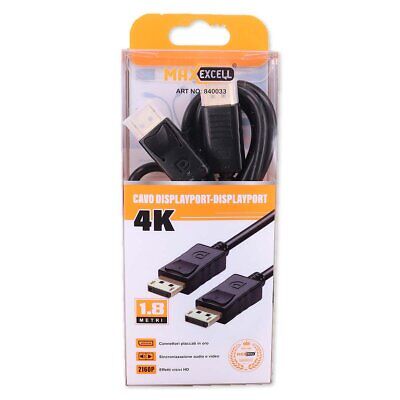Cavo DisplayPort Placcato in Oro 4K UltraHD Audio e Video Alta Definizione