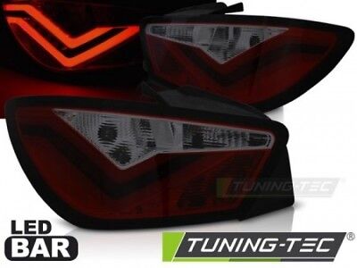 Coppia Fari Fanali Tuning IBIZA 6J 3D 06.08-12 Fume' Rosso LED BAR